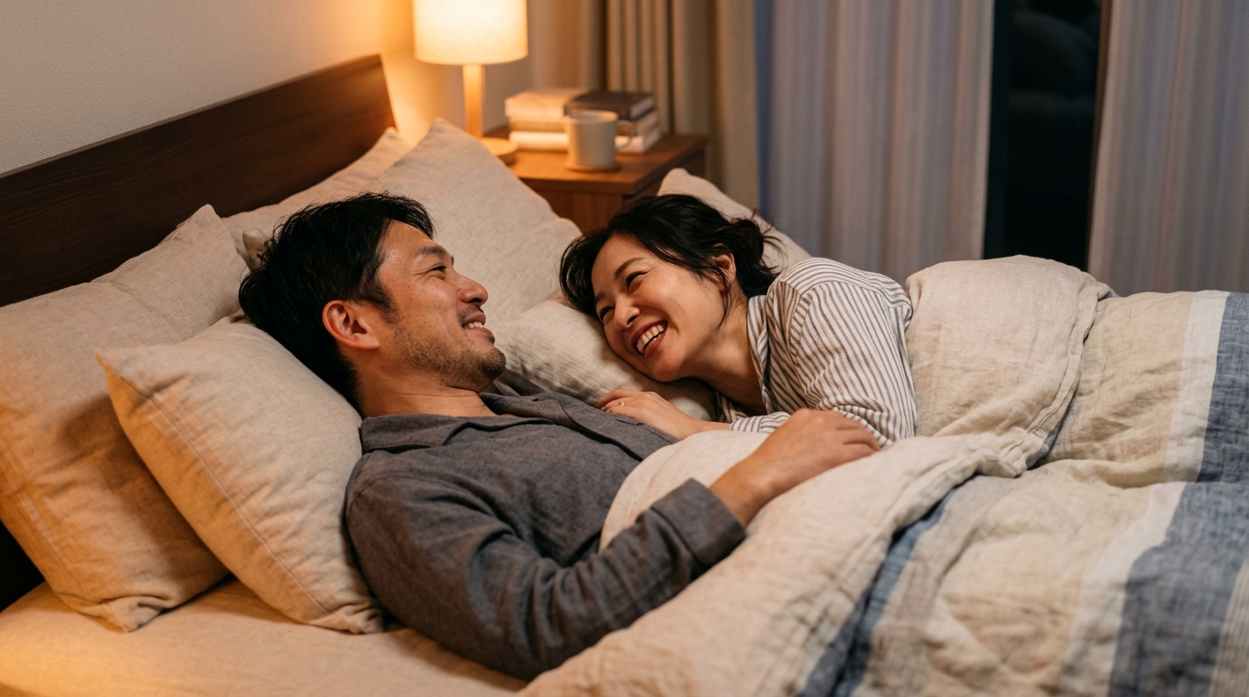 夜の寝室の温もり