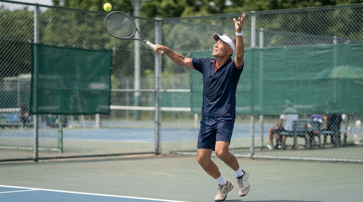 スポーツで勝利を喜ぶ男性