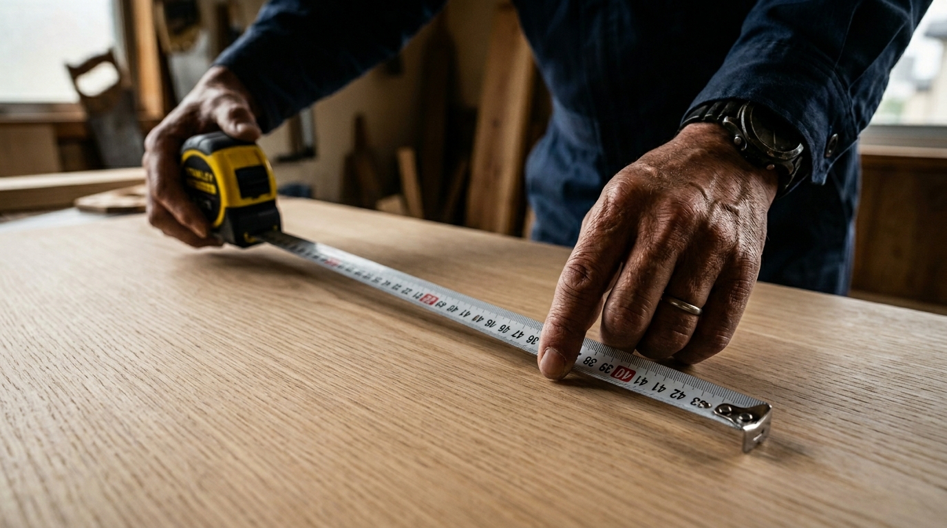 メジャーでサイズを測る手元